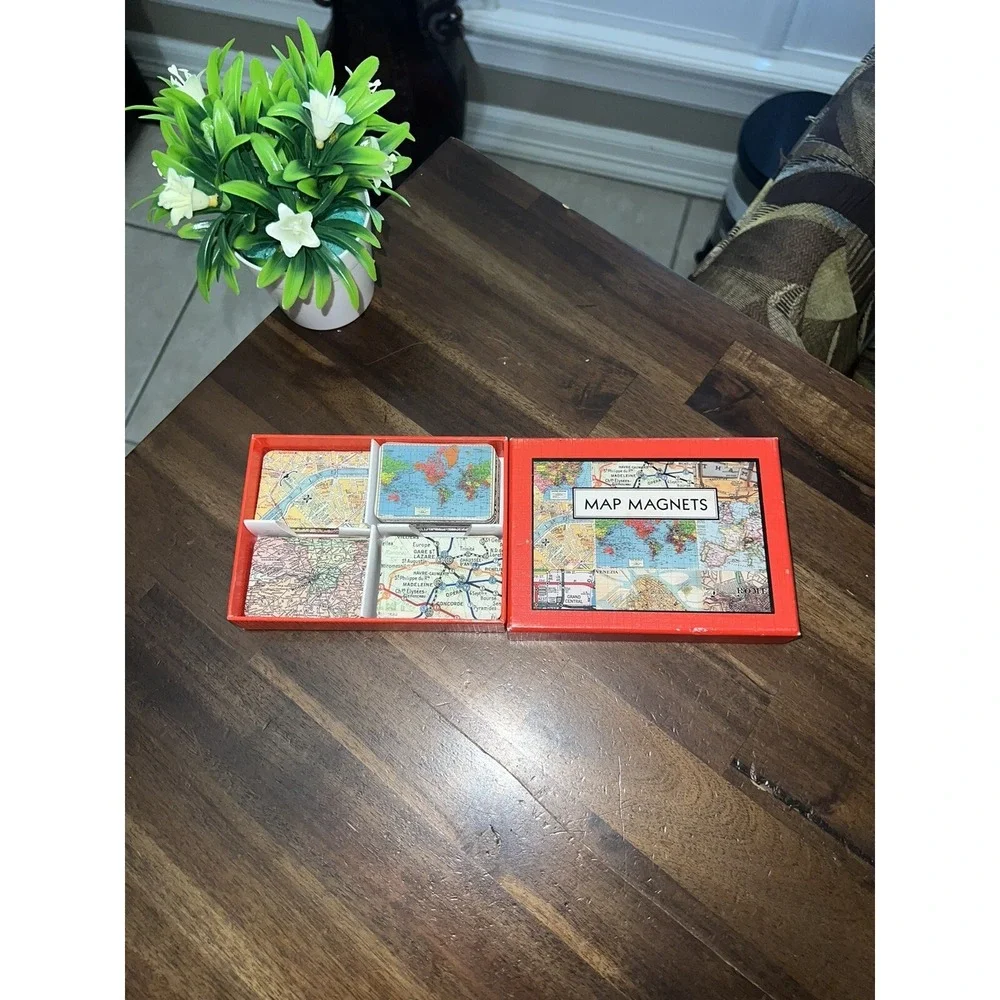 Magnet Set‎ Vintage Maps 23 Fridge Magnet by Cavallini & Co. 2005 Original Box